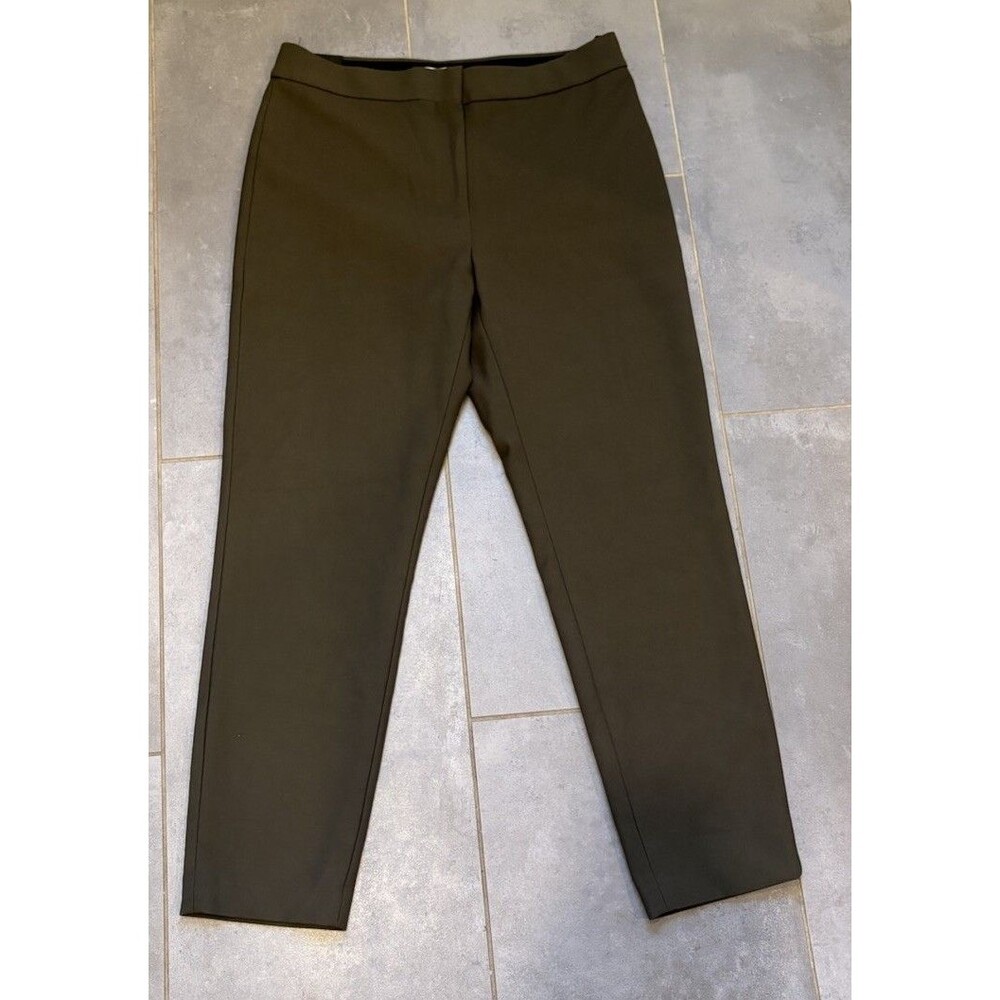 Aritzia Babaton women's straight leg Dress Pants size 10 olive green flat front